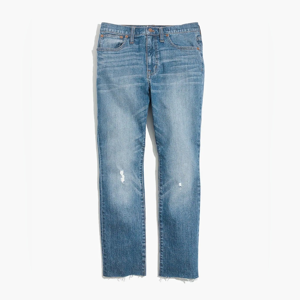 Madewell - High-Rise Slim Boyfriend Jean Raw-Hems K7538 | Size 27 | Dover Wash